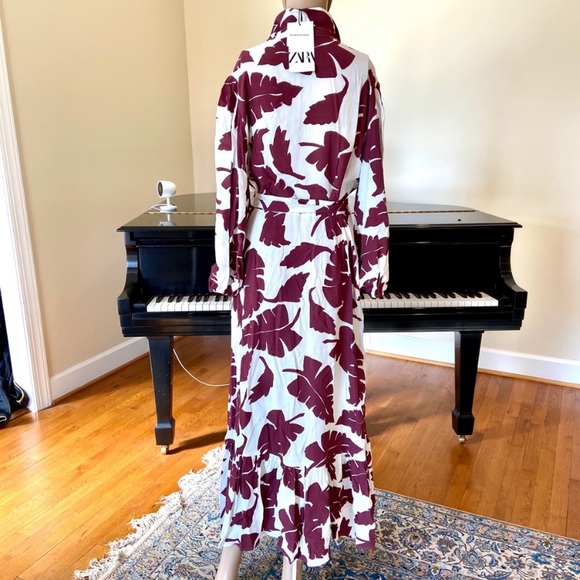 NWT Zara button down printed ruffled dress - Picture 14 of 16